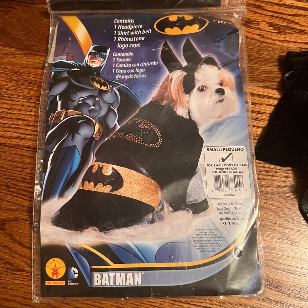 Batman Dog/Cat Costume for Puppies, Small or Teacup Breeds NWT (in original bag)